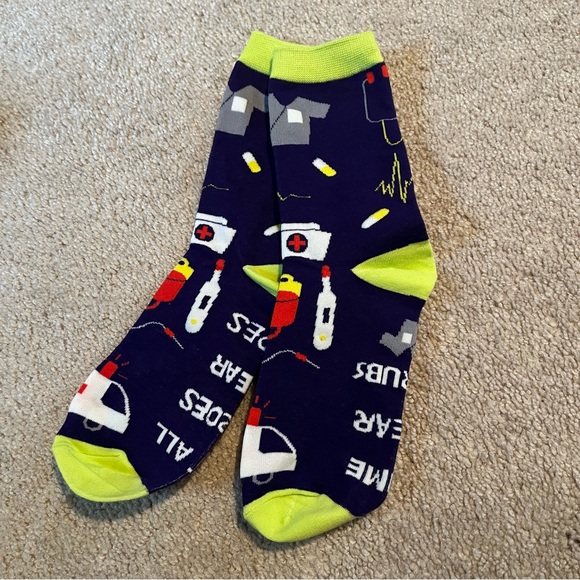 Other - Nursing Novelty Socks “Not all heroes wear capes some wear scrubs”